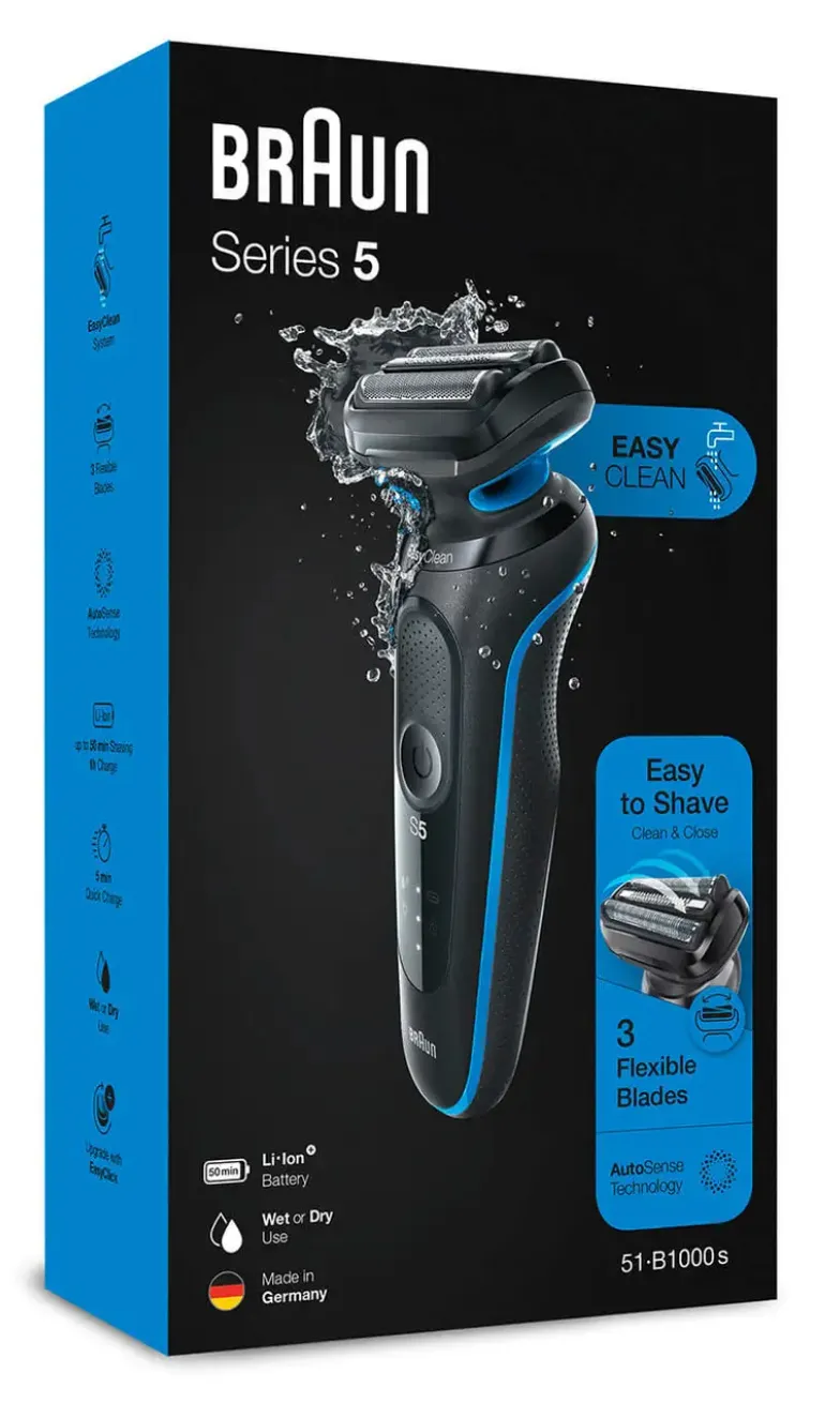 Braun Series 5 - 51-B1000s - rakapparat, svart/bl&aring;