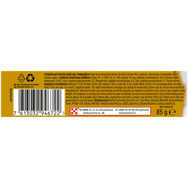 Purina Nestle Gourmet Gold Chicken P&acirc;t&eacute;, Kissan m&auml;rk&auml;ruoka, Adult, 85 g