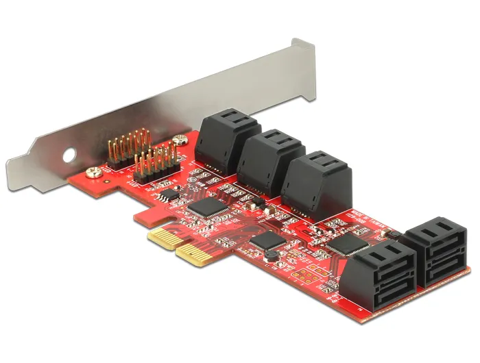 DeLOCK Ohjainkortti, PCI-Express x2, 10xSATA 7-Pin naaras, sis&auml;inen
