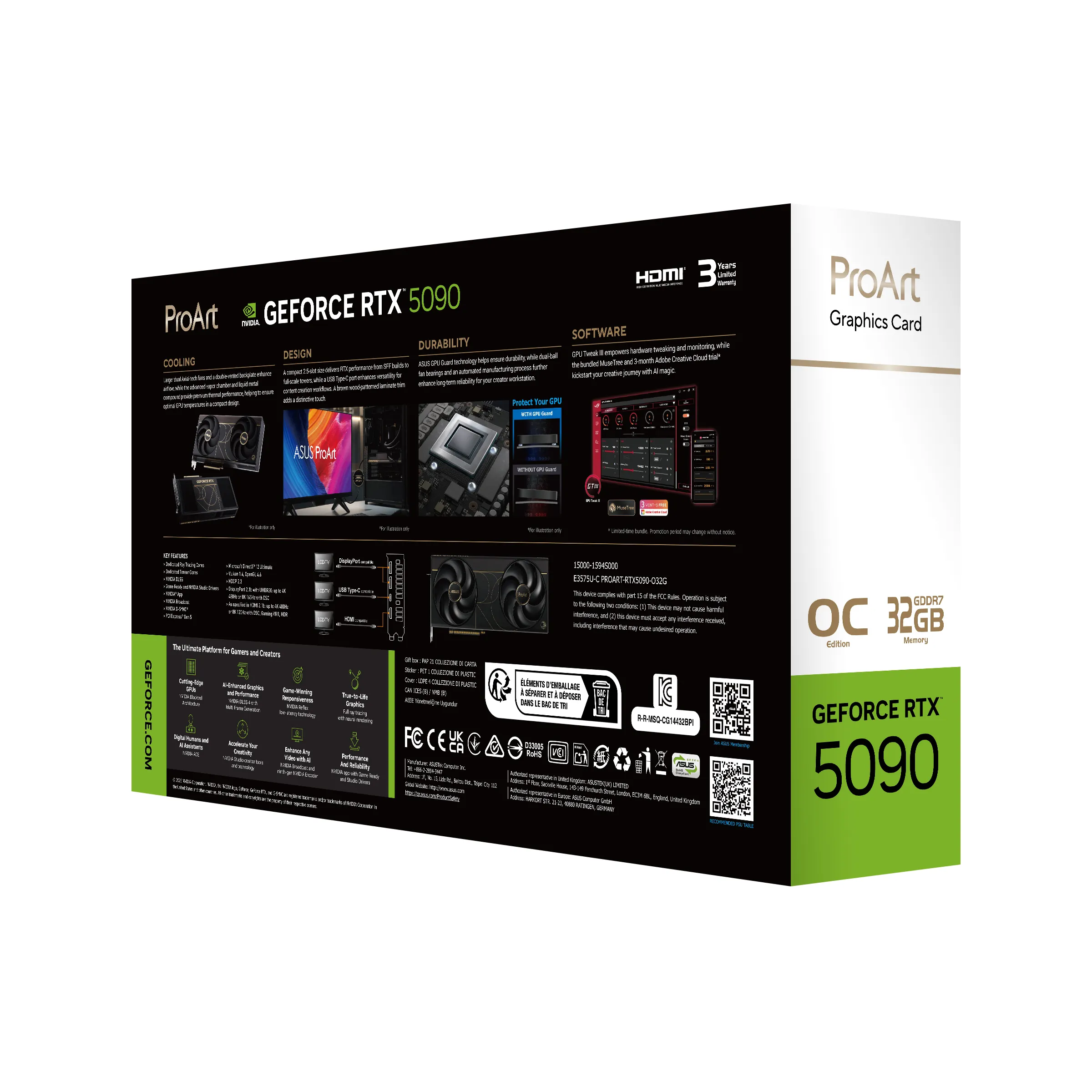 Asus GeForce RTX 5090 ProArt OC 32GB Graphics Card