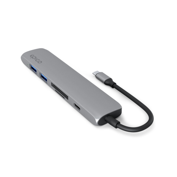 Epico 6in1 Aluminium Hub  8K USB-C -liittimell&auml; - space gray