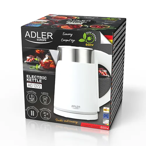 ADLER AD 1372w kettle, 0.6L, 800W, White