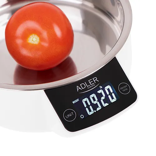 Adler AD 3166 Electronic Kitchen Scale with Bowl, 5 kg, 1 g, White