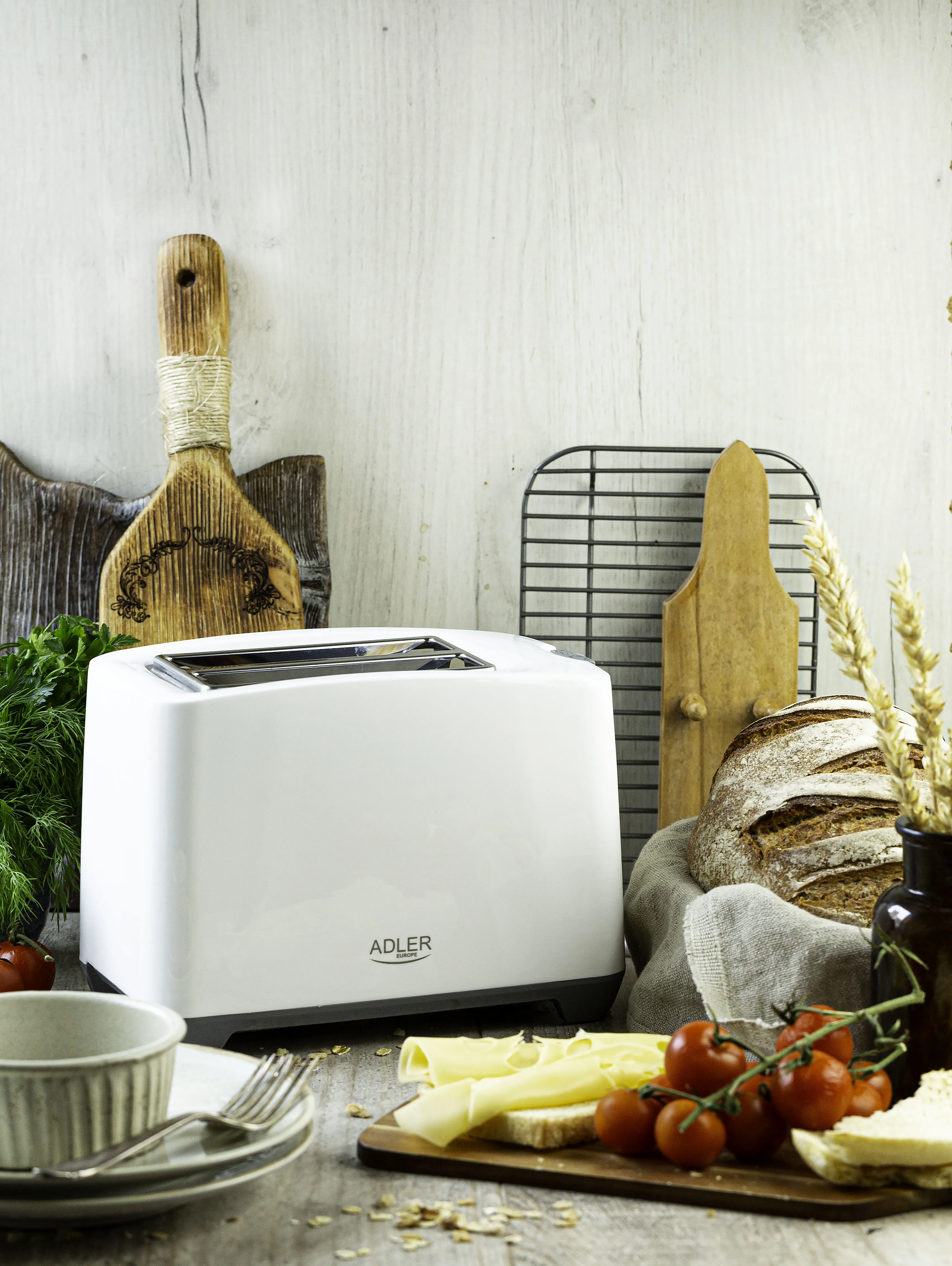 Adler AD 3216 2-Slice Toaster, 750 W, White