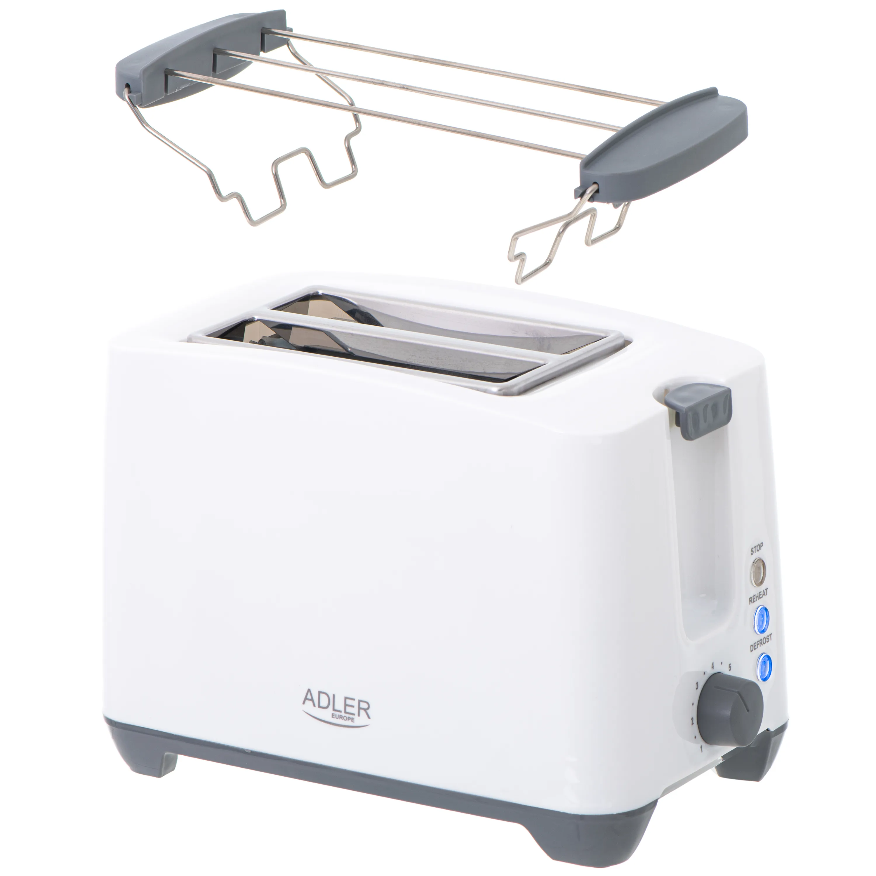 Adler AD 3216 2-Slice Toaster, 750 W, White