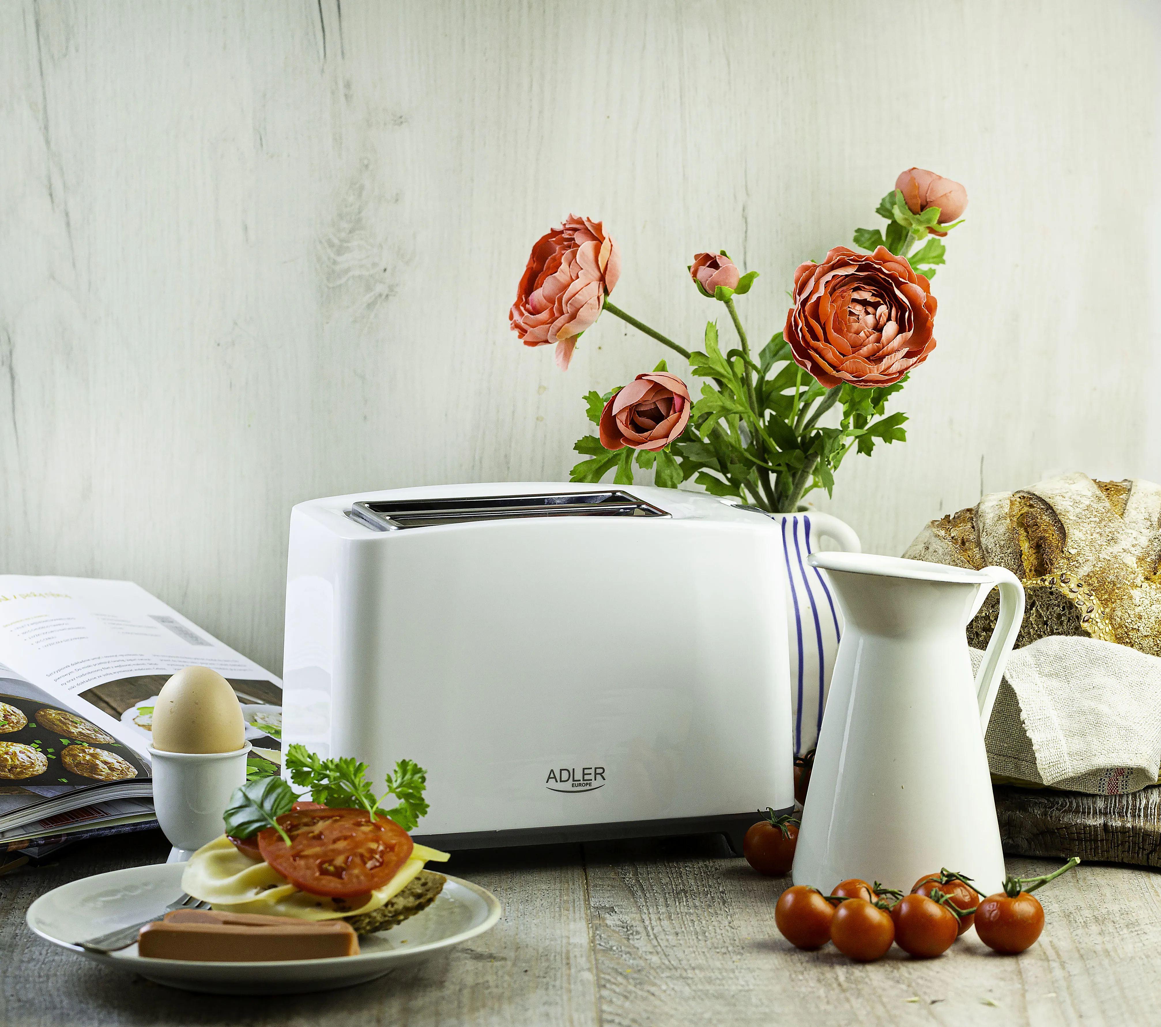 Adler AD 3216 2-Slice Toaster, 750 W, White
