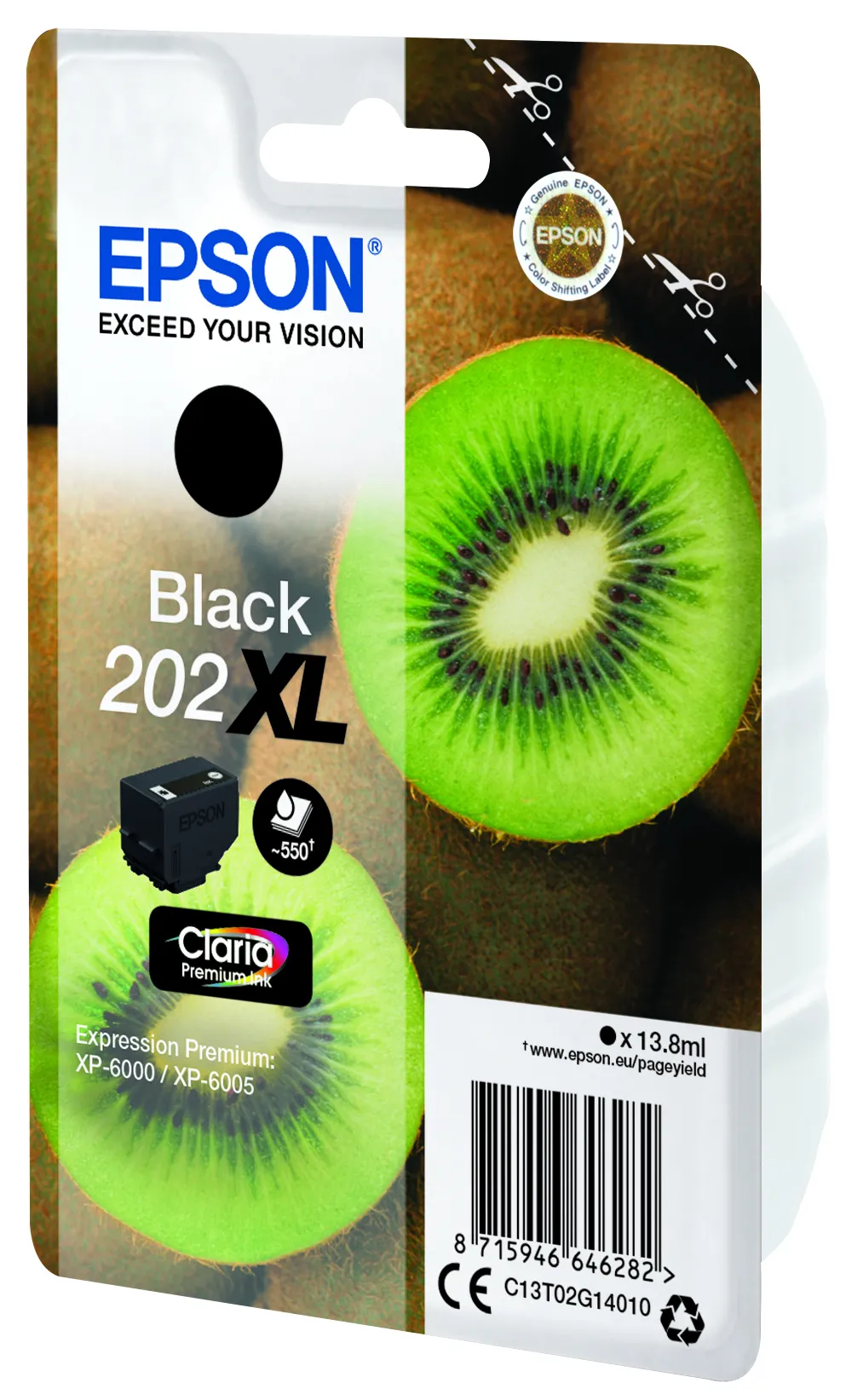Epson 202XL Ink cartridge, 13.8 ml, Black
