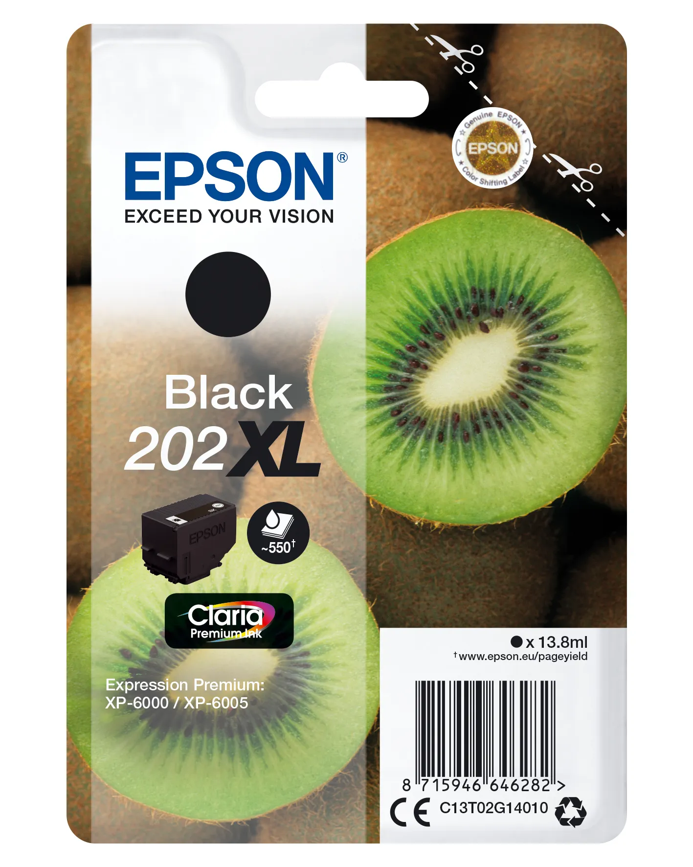 Epson 202XL Ink cartridge, 13.8 ml, Black