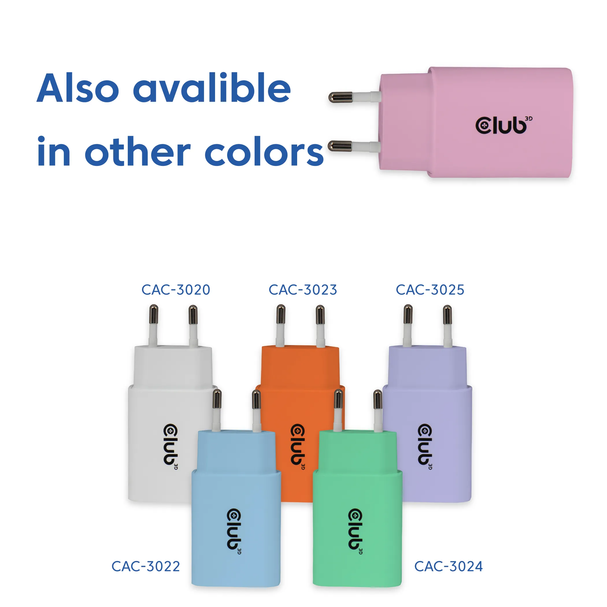 CLUB 3D CAC-3021 - 30W USB-C-str&ouml;madapter, rosa