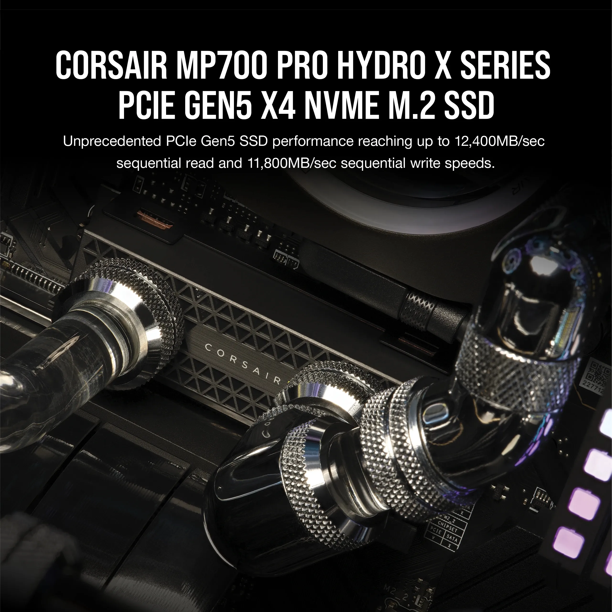Corsair MP700 PRO Hydro X 2TB M.2 PCIe Gen5 NVMe SSD with Heatsink