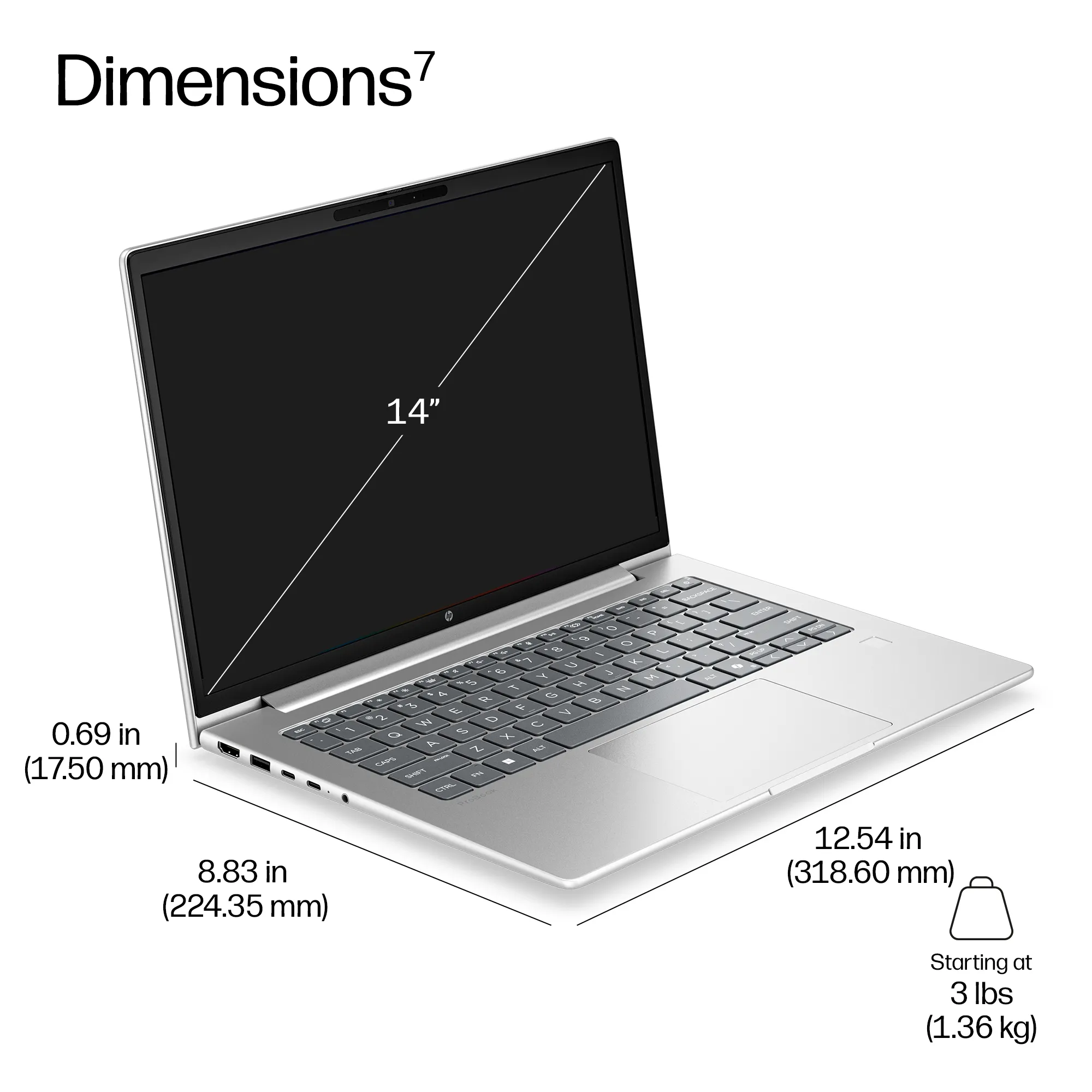 HP ProBook 4 G2i 14" 5 320, 16 GB, 512 GB, Win 11 Pro - b&auml;rbar dator