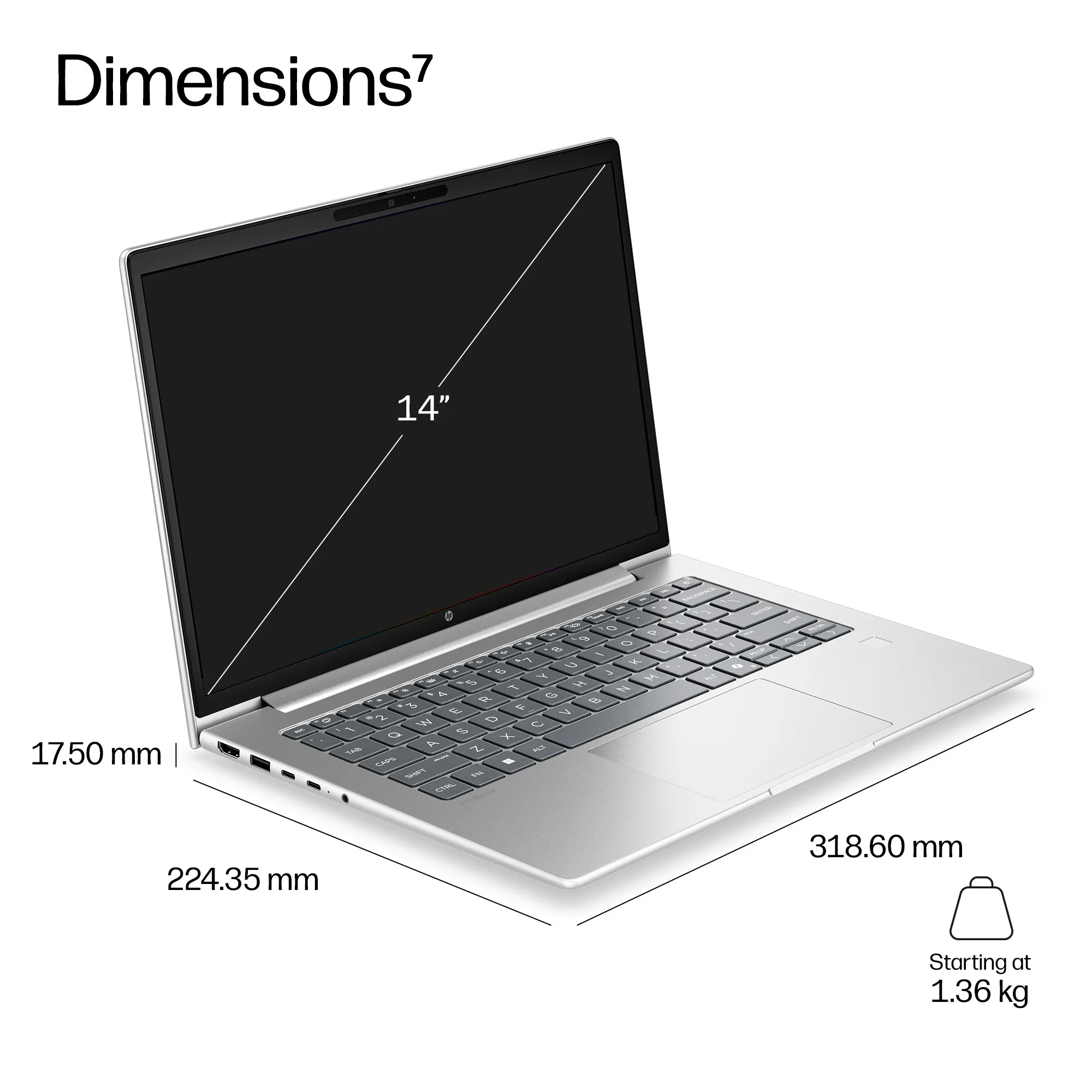 HP ProBook 4 G2i 14" 5 320, 16 GB, 512 GB, Win 11 Pro - b&auml;rbar dator