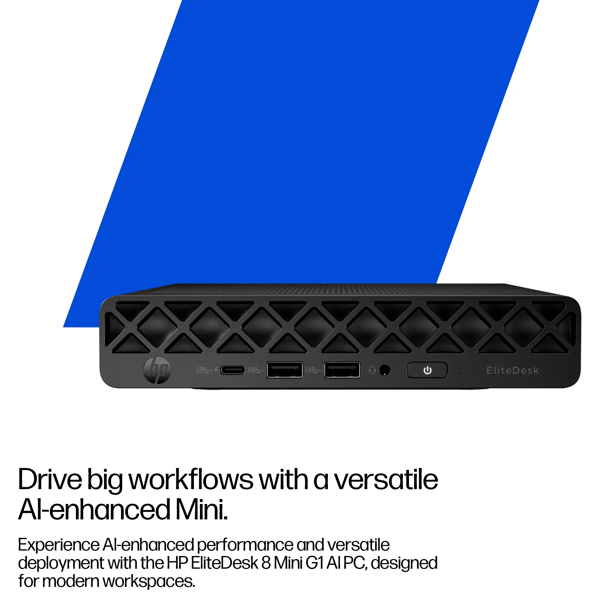HP EliteDesk 8 Mini G1i Intel Core Ultra 5 235T, 16 Gt, 512 Gt, Win 11 Pro -minitietokone, Jack Black