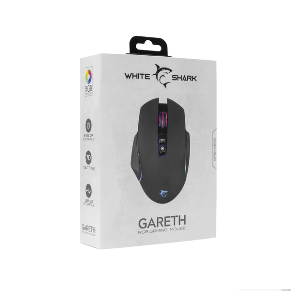White Shark Gareth - gaming mouse, black