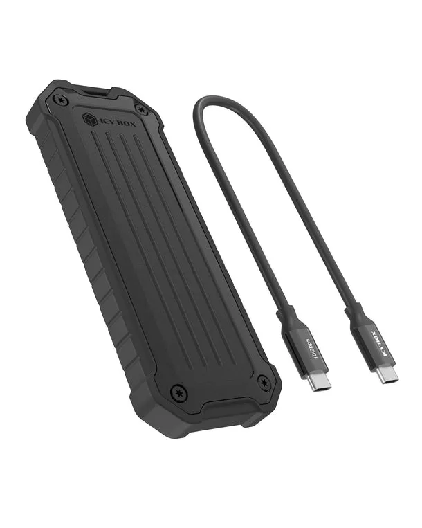 ICY BOX IB-1827MCP-C31 M.2 NVMe/SATA SSD -kotelo, 1-paikkainen, USB 3.2 Gen 2, USB-C, UASP-tuki, musta