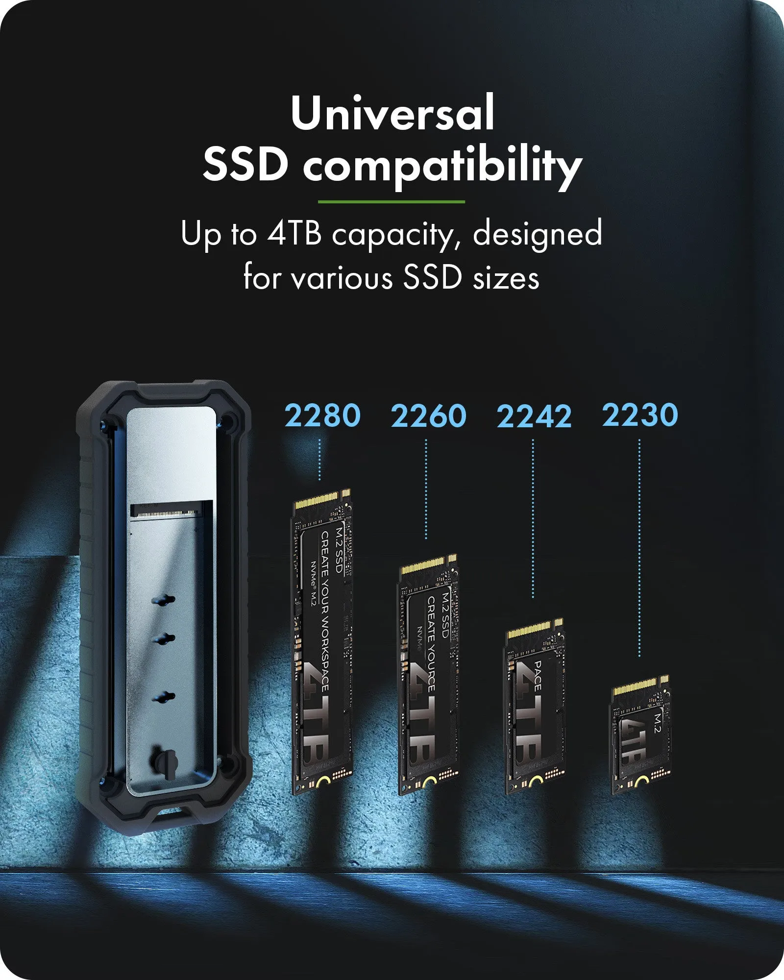 ICY BOX IB-1827MCP-C31 M.2 NVMe/SATA SSD -kotelo, 1-paikkainen, USB 3.2 Gen 2, USB-C, UASP-tuki, musta