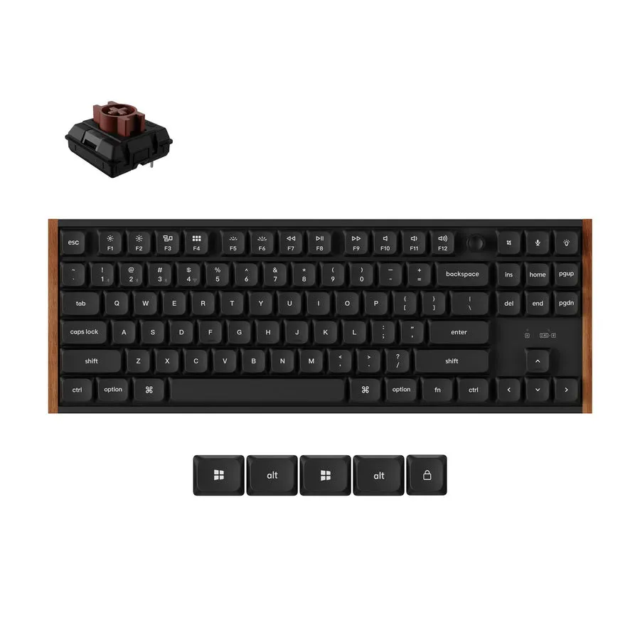 Keychron K1 Ultra SE Wireless Mechanical Keyboard, Milk POM Brown, Black