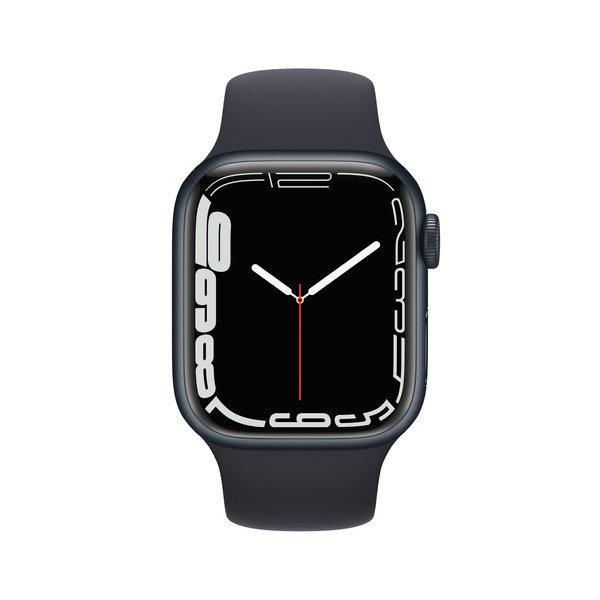 Apple Watch Series 7 GPS + Cellular, 41mm Midnight Aluminium Case with Midnight Sport Band - Regular