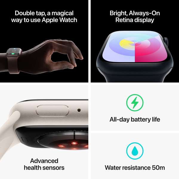Apple Watch Series&nbsp;9 GPS + Cellular 45mm Gold Stainless Steel Case with Gold Milanese Loop