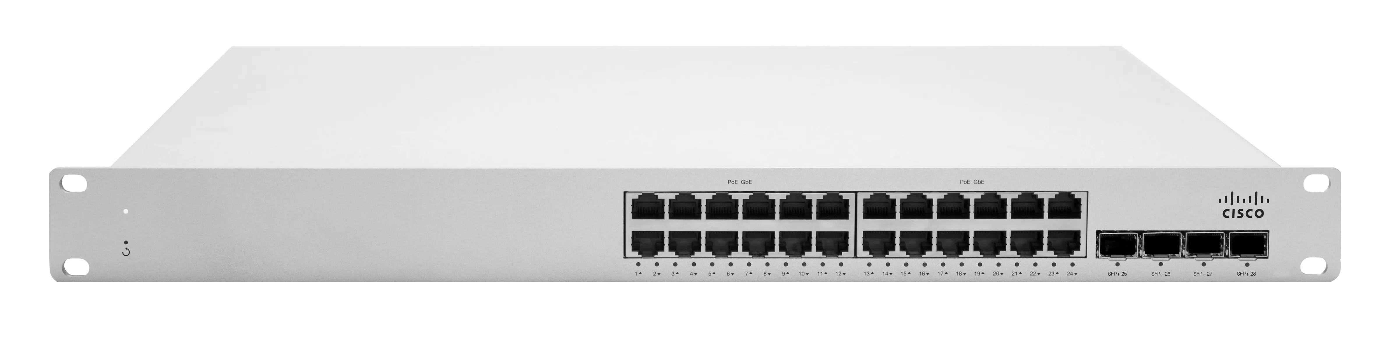 Cisco Meraki Cloud Managed MS225-24P - Kytkin - Hallinnoitu - 24 x 10/100/1000 (PoE+) + 4 x SFP+ - työpöytä, räkkiin asennettava - PoE+ (370 W) Cisco Meraki Cloud Managed MS225-24P - Kytkin - Hallinnoitu - 24 x 10/100/1000 (PoE+) + 4 x SFP+ - työpöytä, räkkiin asennettava - PoE+ (370 W)