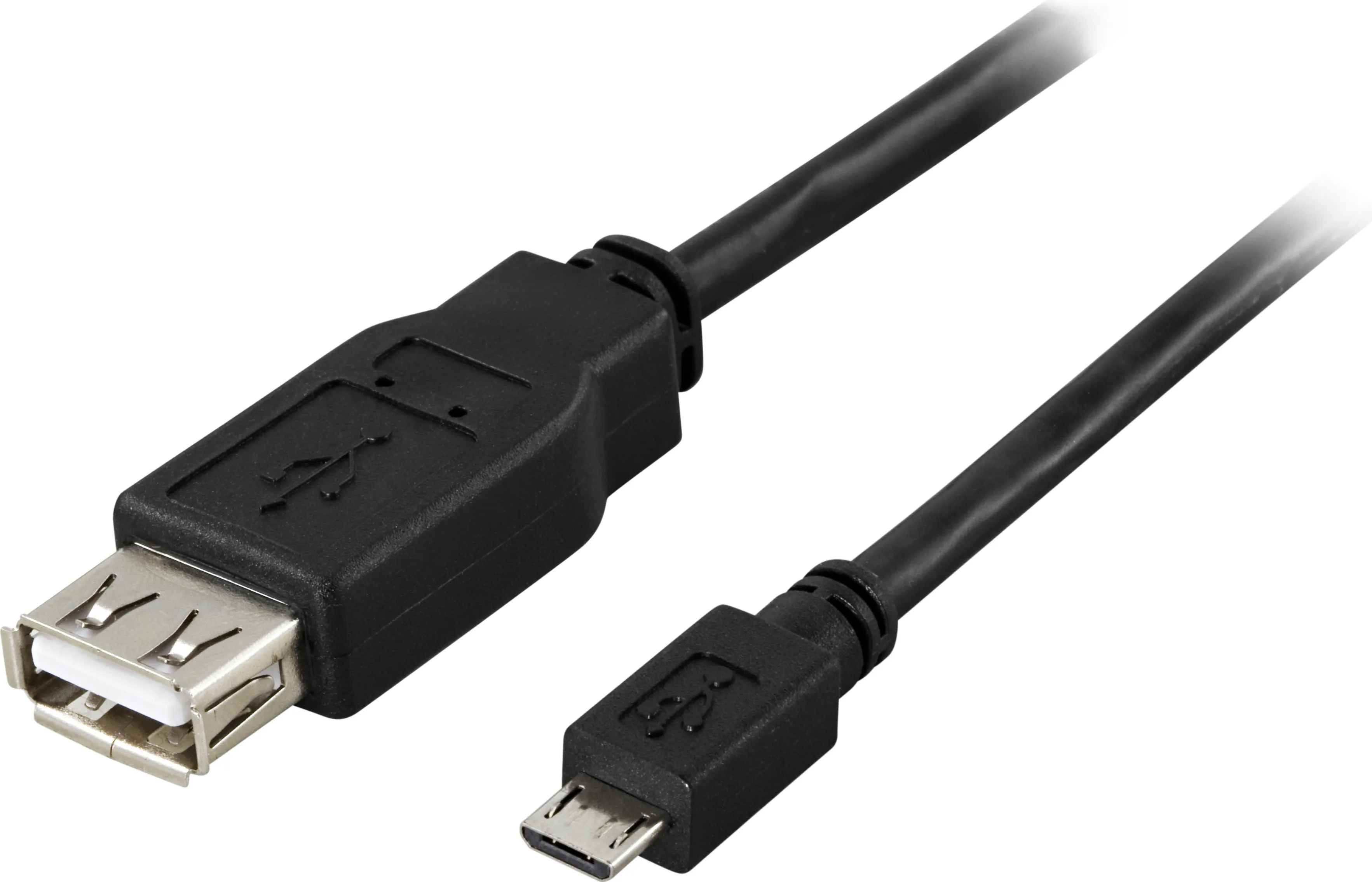 Deltaco  USB-A – Micro-USB B - adapter, Svart