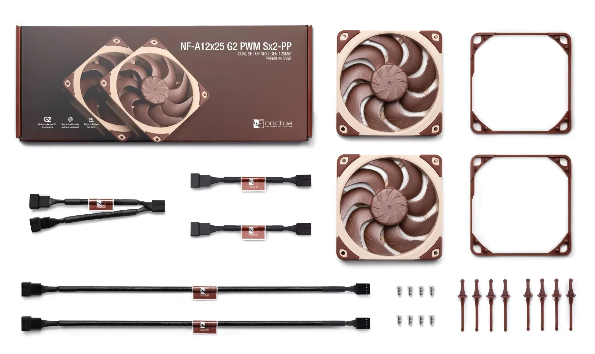 Noctua NF-A12x25 G2 PWM Sx2-PP Premium 120x25mm - chassi fläkt