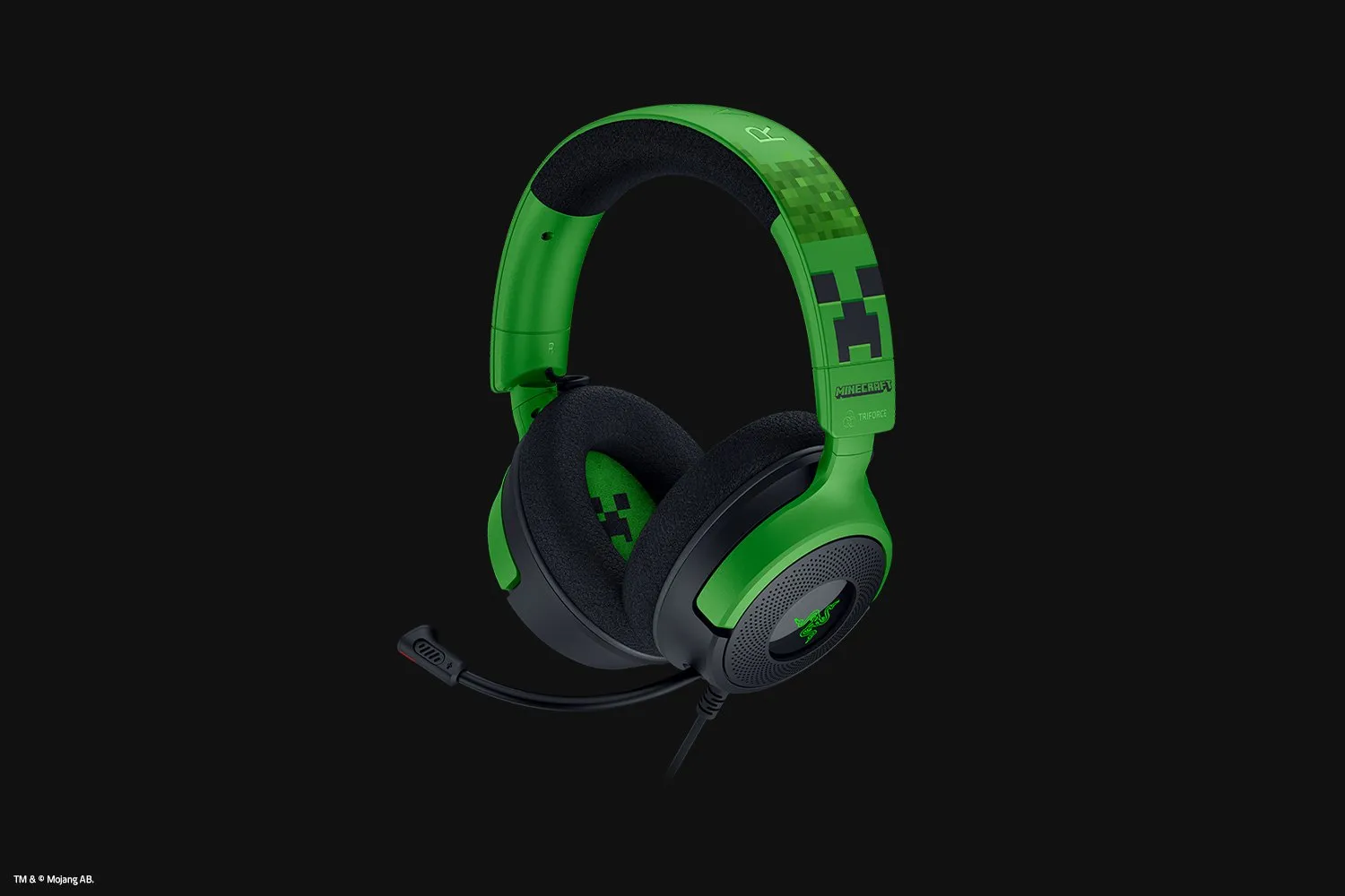 Razer Kraken V4 X Minecraft Edition Gaming Headset, Black / Green