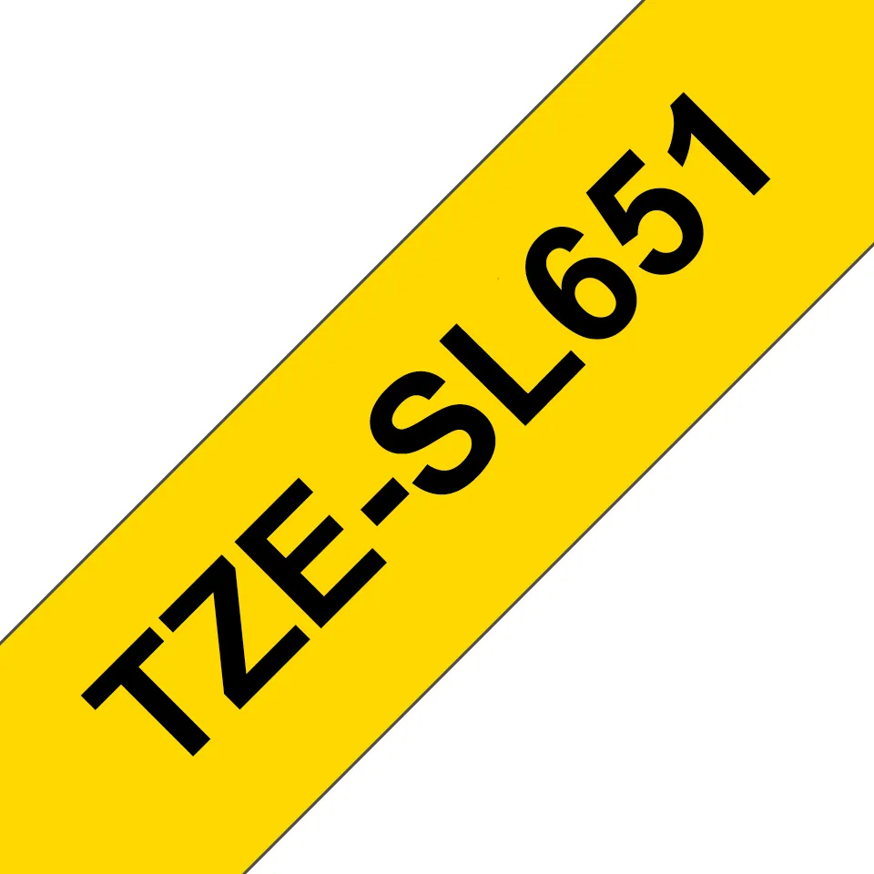 TZe-SL self laminated tape black on yellow 24 mm
