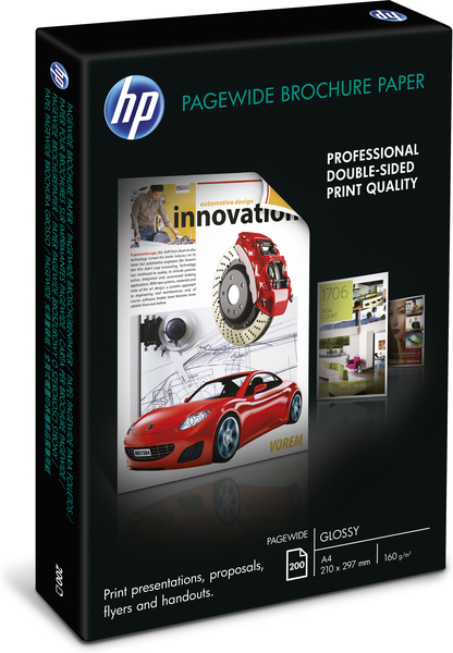 HP - Kiilt&auml;v&auml; - kirkkaan valkoinen - A4 (210 x 297 mm) - 160 g/m&sup2; - 200 arkki (arkit) esitepaperi malleihin PageWide Color 755, MFP 77X, PageWide Managed Color