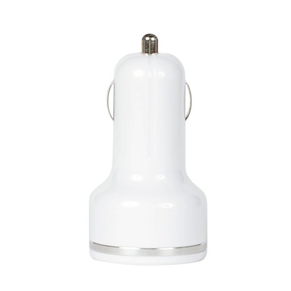 Autolaturi 15W USB-A+USB-C, valkoinen