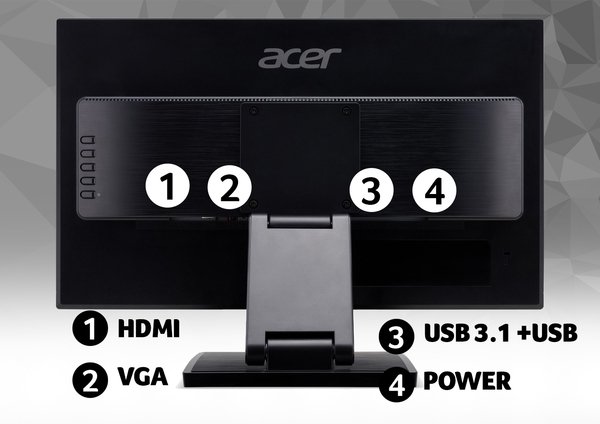 Acer 24&quot; IPS Touch UT241Y, 60Hz, 4ms -n&auml;ytt&ouml;