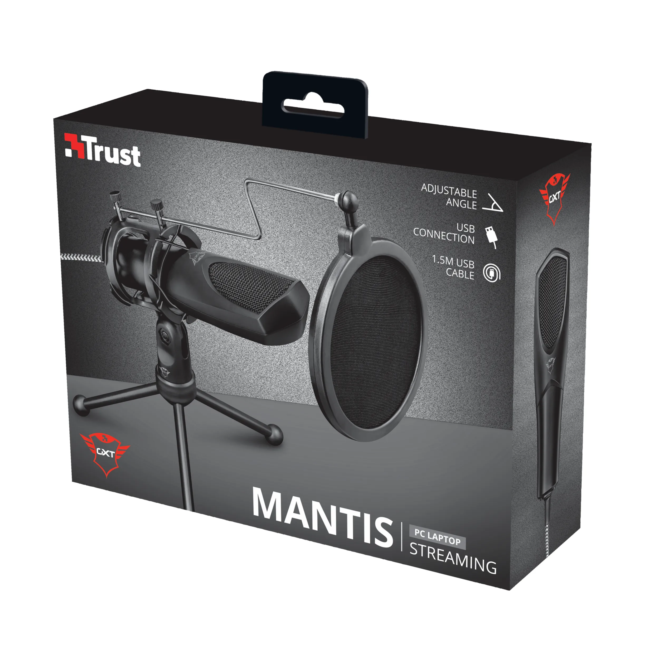 Trust GXT 232 Mantis, USB, kondensator mikrofon, svart