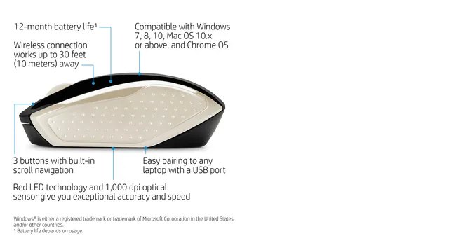 200 Silk Gold Wireless Mouse