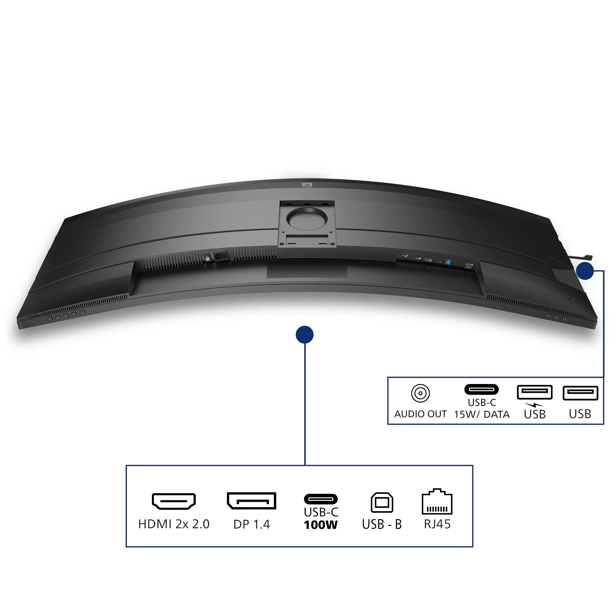 Philips 49B2U5900C 49&quot; DQHD, VA curved sk&auml;rm med USB-C hub