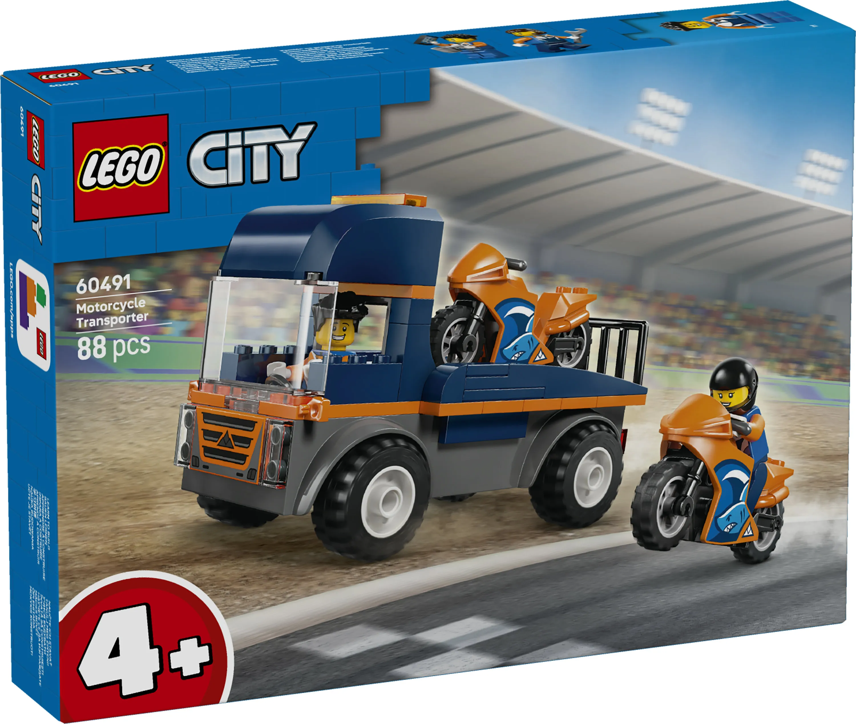 LEGO City Moottoripy&ouml;r&auml;n kuljetusauto 60491