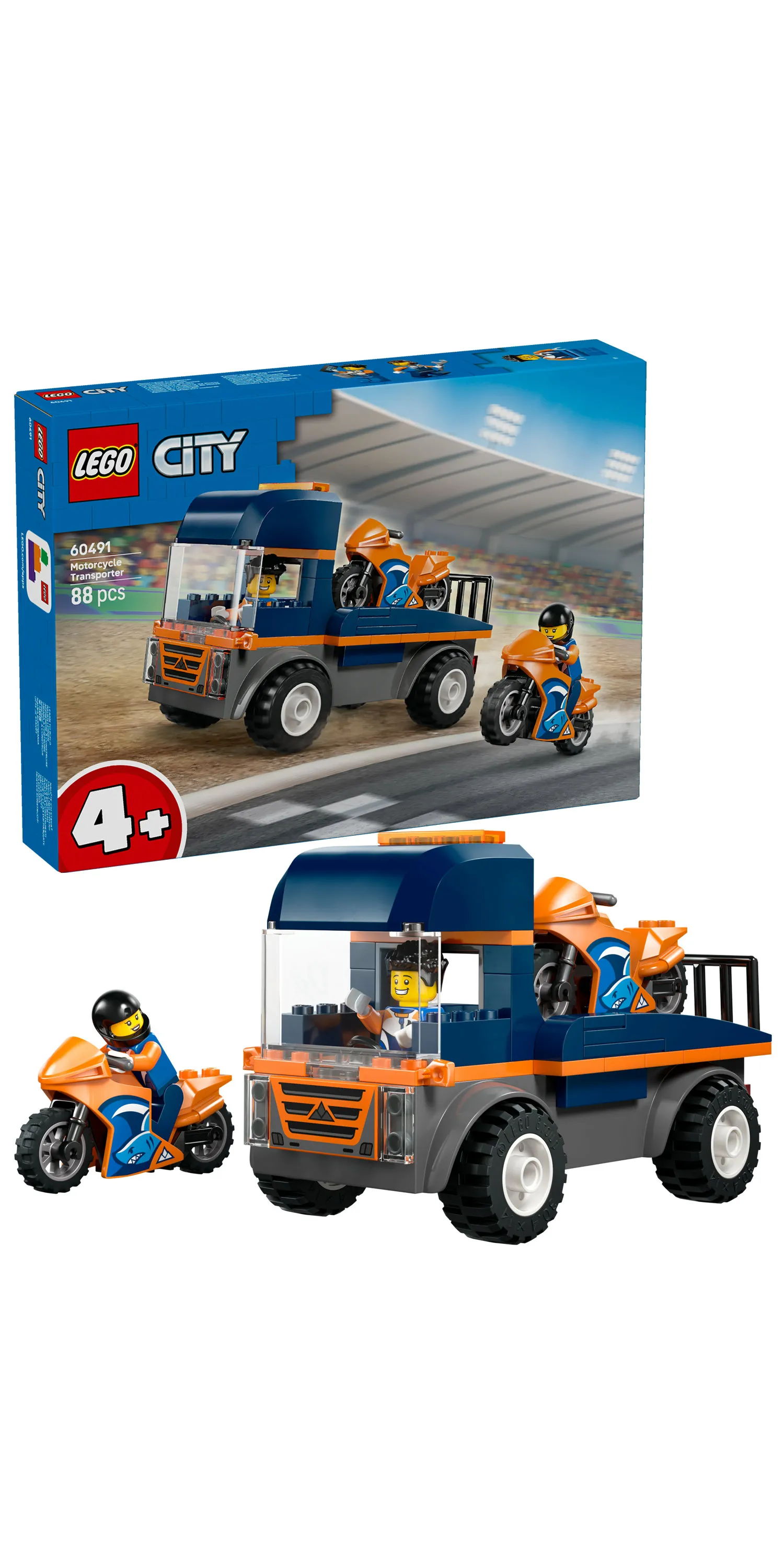 LEGO City Moottoripy&ouml;r&auml;n kuljetusauto 60491