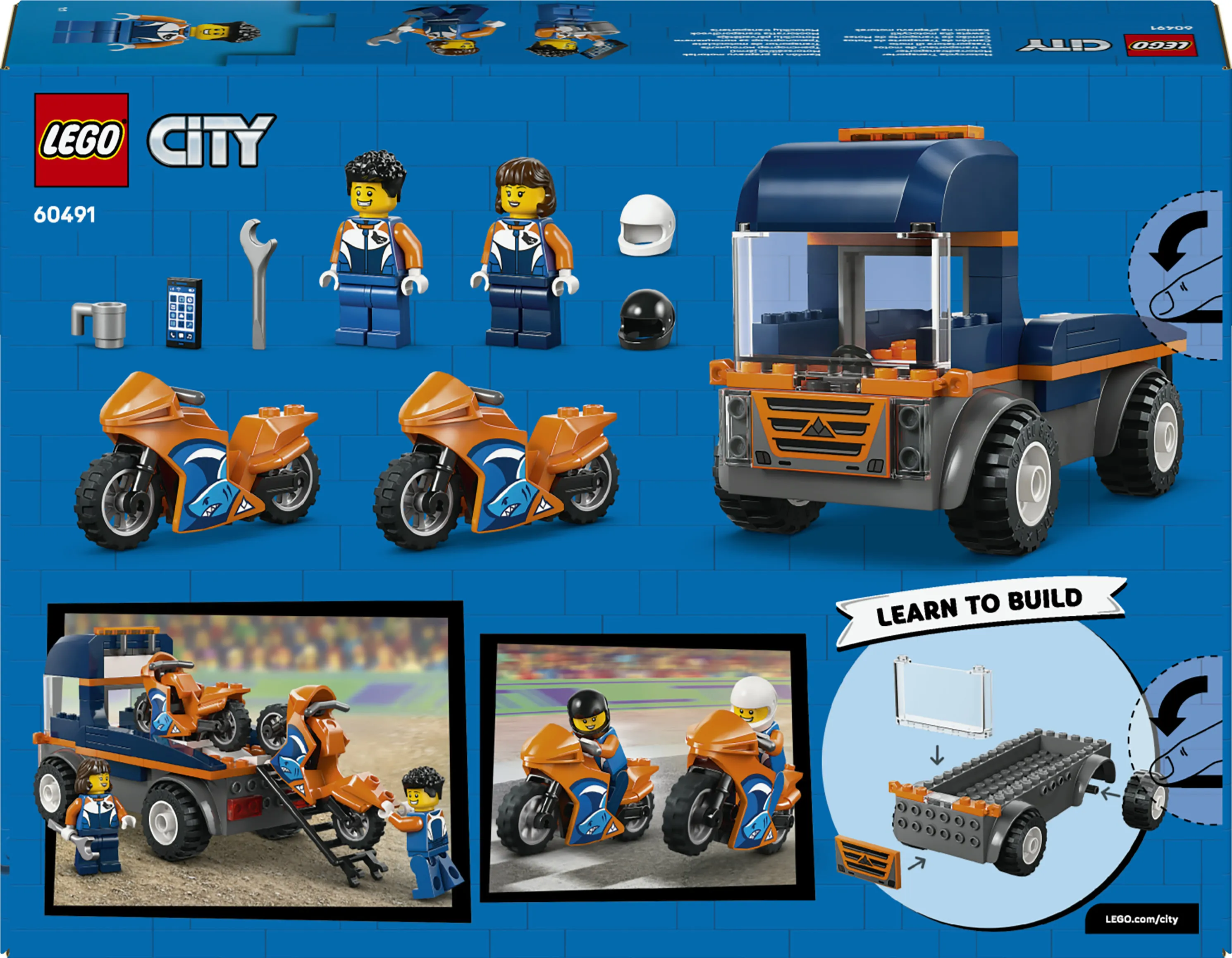 LEGO City Moottoripy&ouml;r&auml;n kuljetusauto 60491