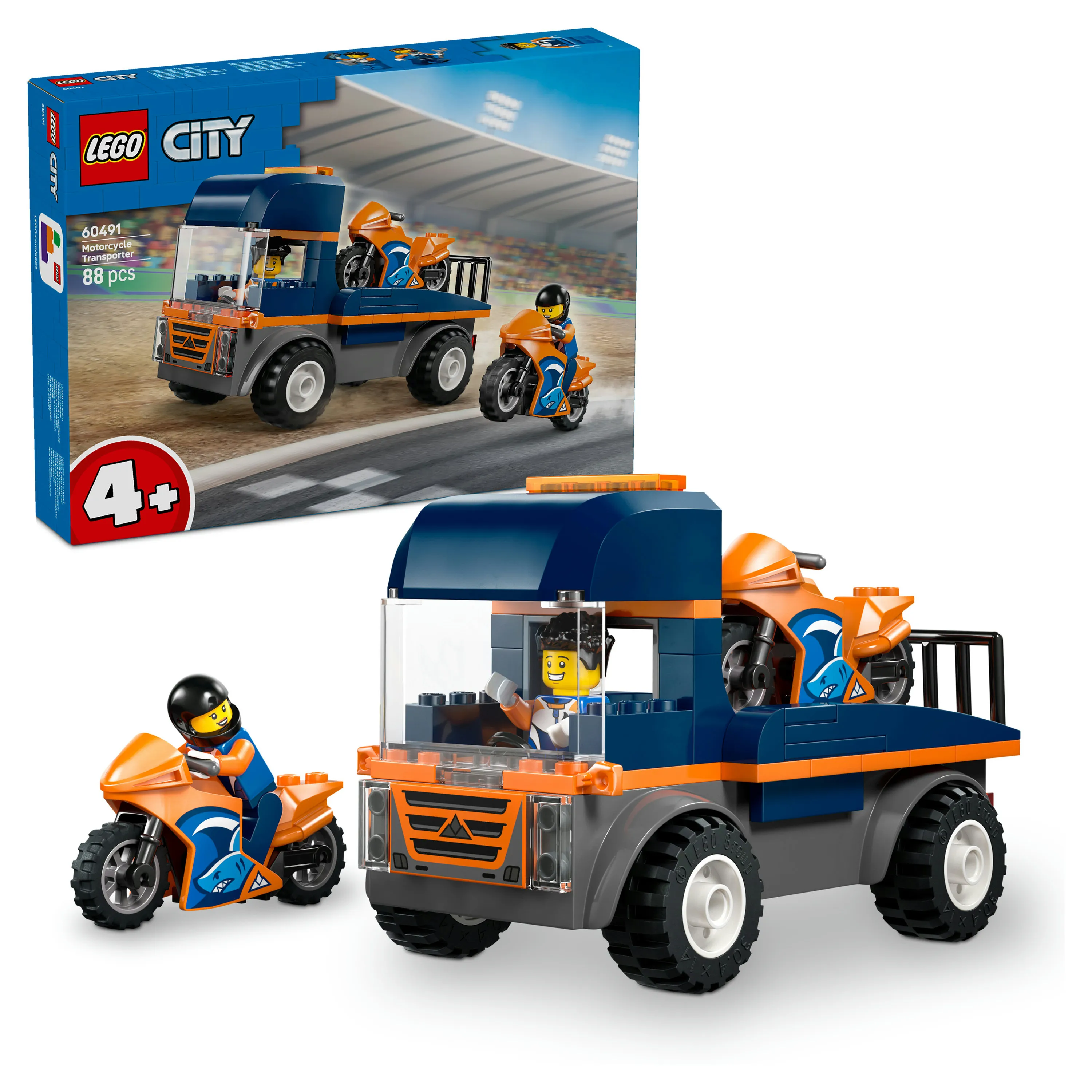 LEGO City Moottoripy&ouml;r&auml;n kuljetusauto 60491