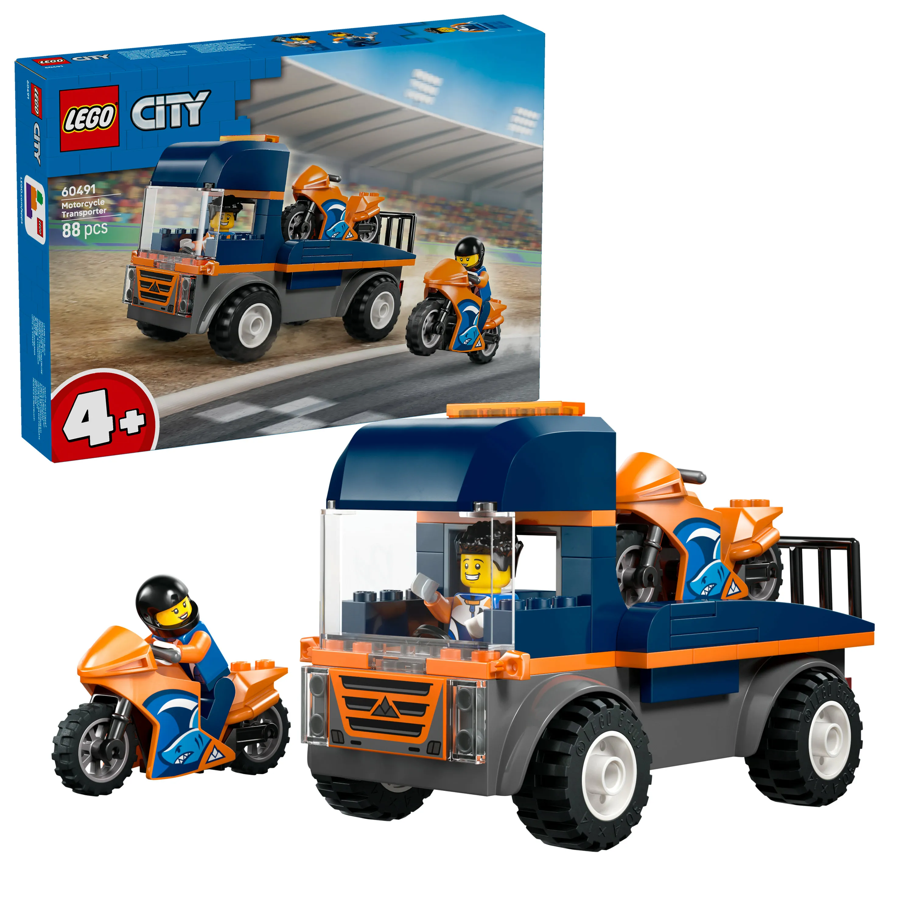 LEGO City Moottoripy&ouml;r&auml;n kuljetusauto 60491
