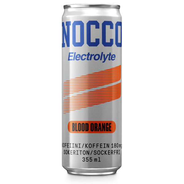 Nocco Electrolyte Blood Orange - carbonated drink, 355ml 24-pack