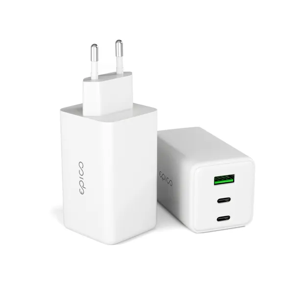 Epico UltraBoost GaN 100W Wall Charger EA100 | White | 2 &times; USB-C PD  &amp;  1 &times; USB-A