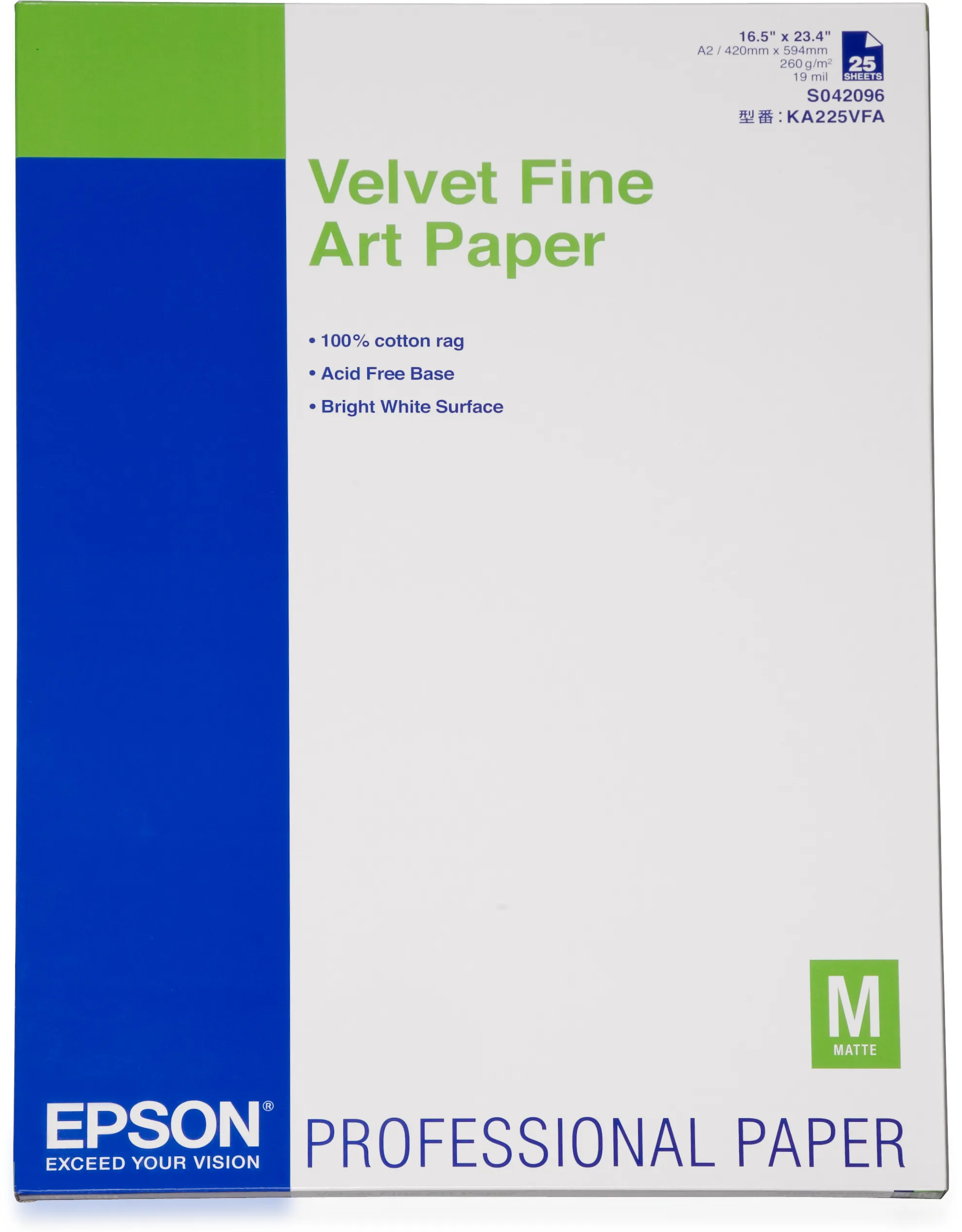 Velvet Fine Art Paper A2 (25s)
