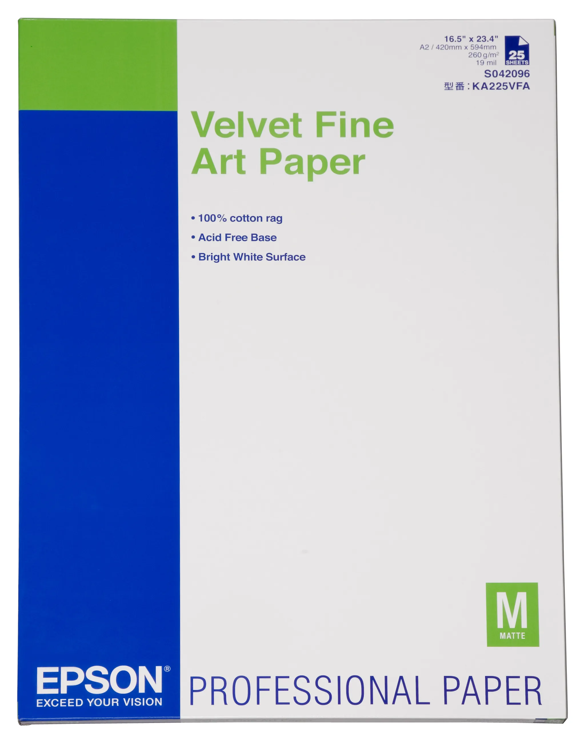 Velvet Fine Art Paper A2 (25s)