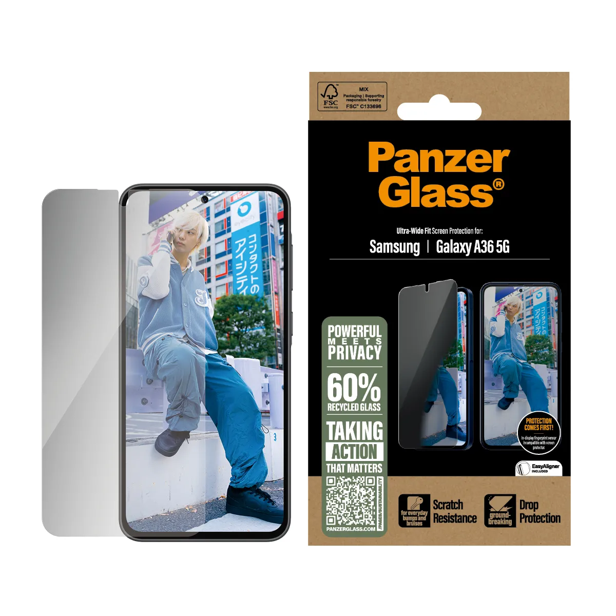 PanzerGlass Ultra-Wide Fit Galaxy A36 5G - skärmskydd, Privacy