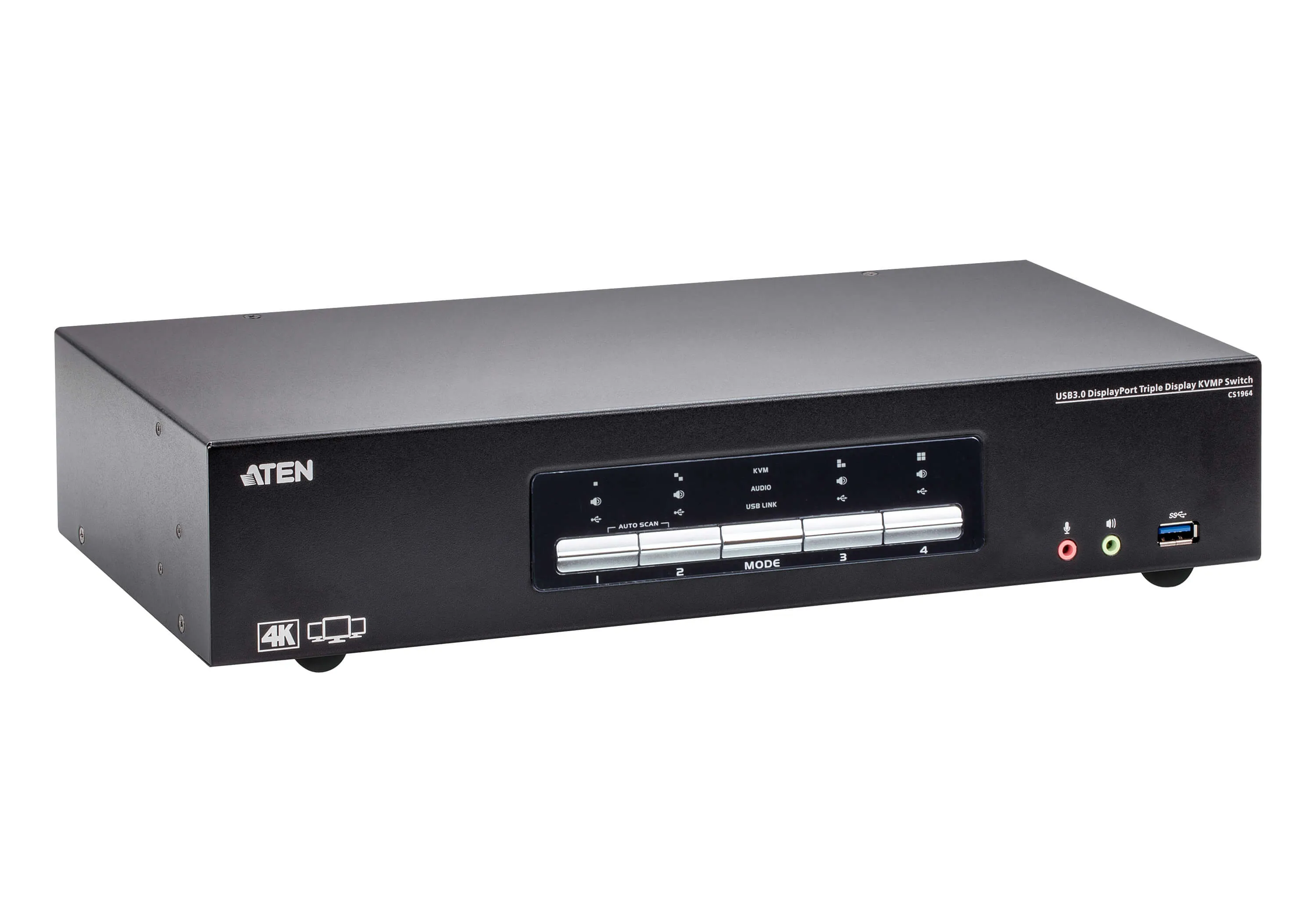 ATEN 4P USB3.0 4K DP TRIPLE VIEW KVMP SW