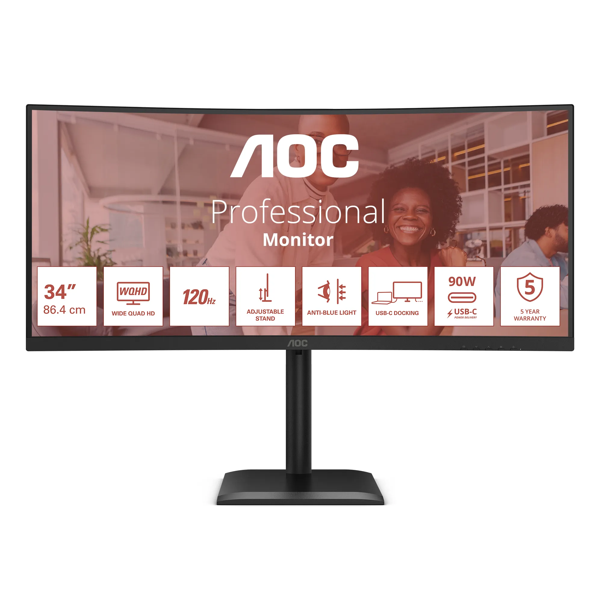 AOC E4 CU34E4CV 34&quot; UWQHD, VA - curved monitor