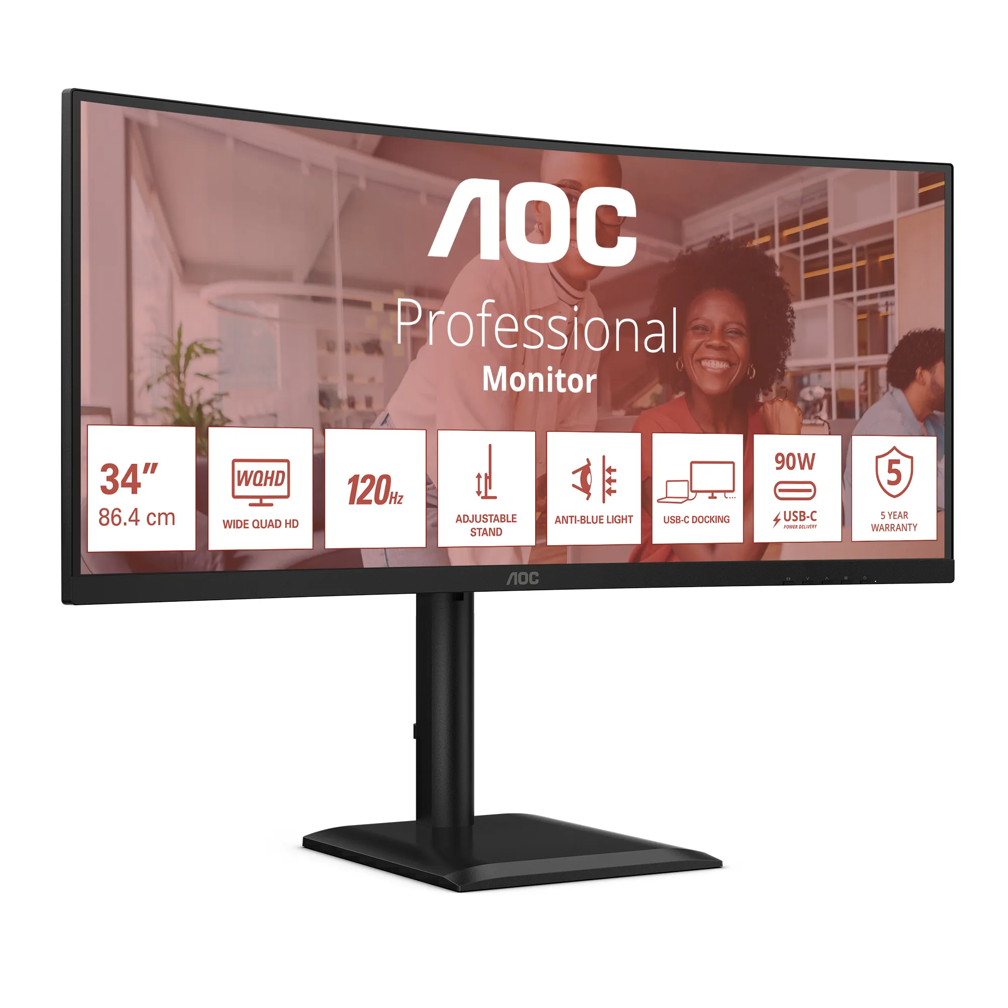 AOC E4 CU34E4CV 34&quot; UWQHD, VA - curved monitor