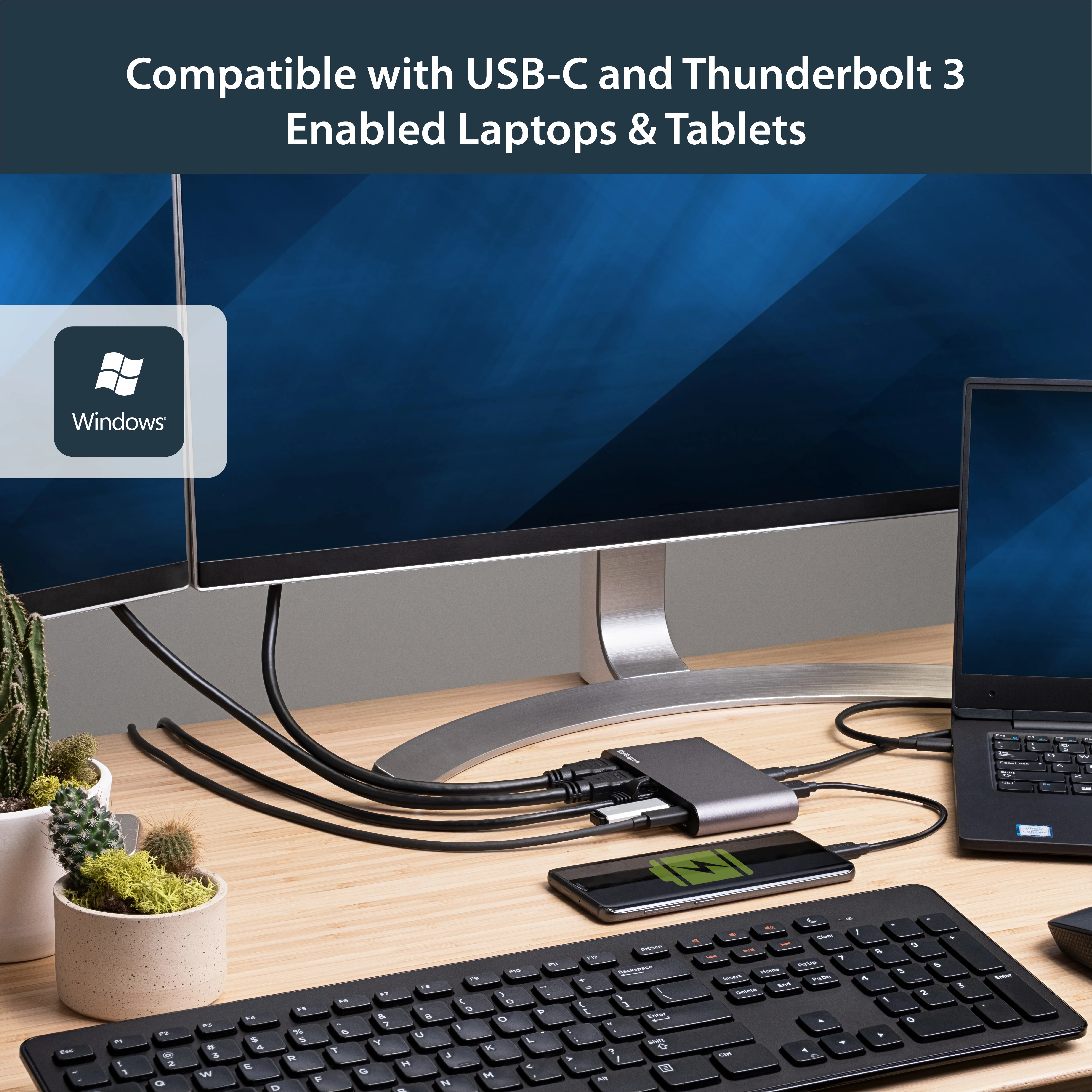 STARTECH.COM USB-C Multiport Adapter - Dual-Monitor - Windows - USB-C to Dual 4K HDMI Adapter - 2x USB-A Ports - 100W PD 3.0 - GbE