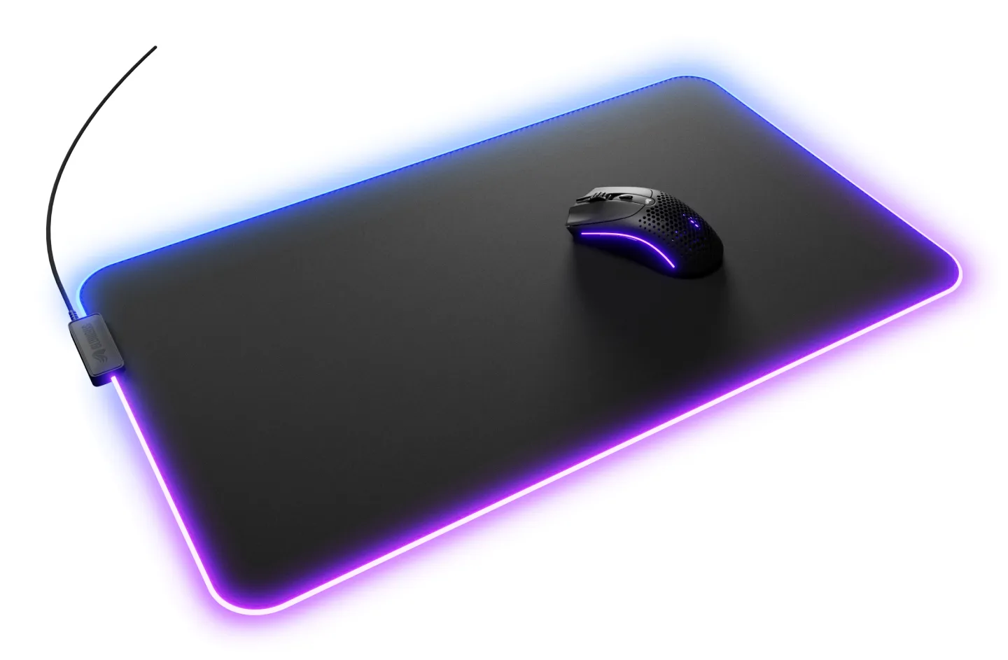 Glorious Pad 2 GLED XL Extended - gaming mousepad, Black, 61x35cm