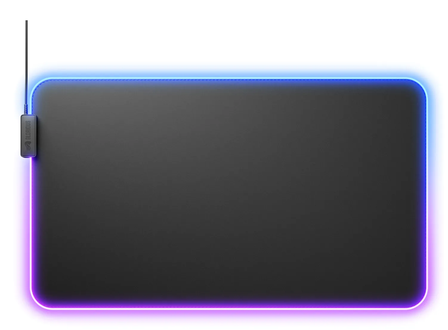 Glorious Pad 2 GLED XL Extended - gaming mousepad, Black, 61x35cm